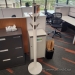 White 9 Hook Umbra Flapper Coat Tree Rack with Fold In Posts